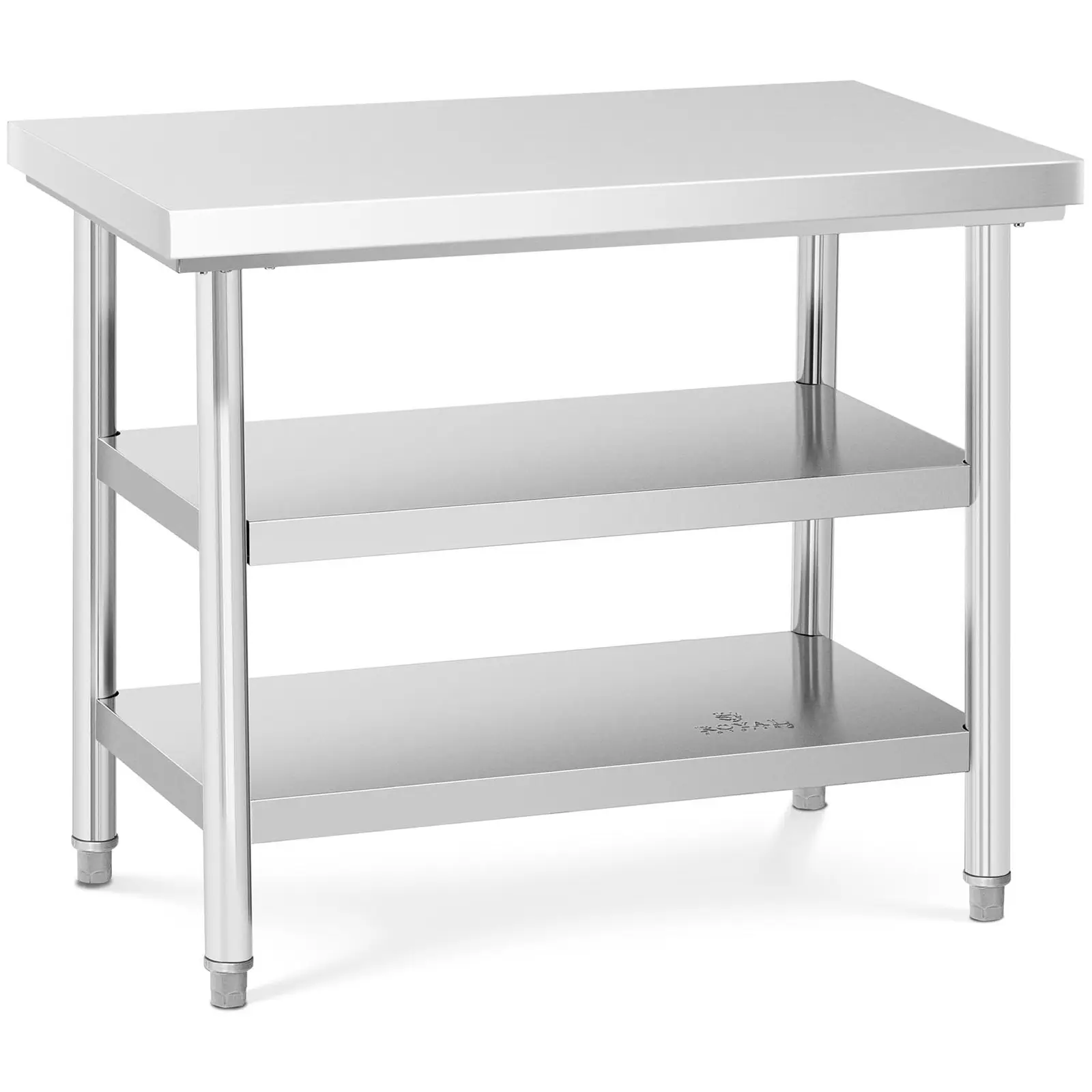 Tavolo acciaio inox - ECO - 100 x 60 cm - 600 kg - Ripiano intermedio - Royal Catering