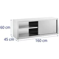Κρεμαστό ντουλάπι από ανοξείδωτο ατσάλι - 160 x 45 cm