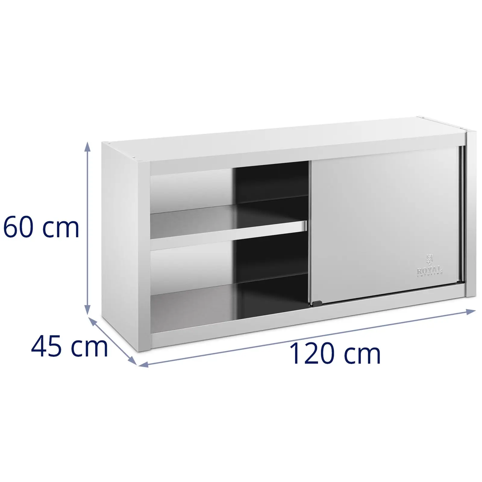 Nástěnná skříňka z ušlechtilé oceli - 120 x 45 cm (Rozměry (DxŠxV): 120 x 45 x 60 cm)