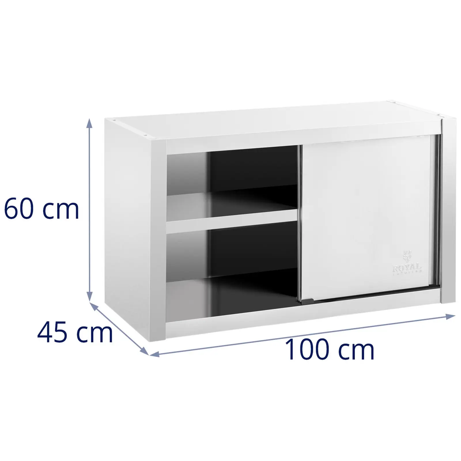 Armoire murale en inox - 100 x 45 cm (Dimensions (LxlxH): 100 x 45 x 60 cm)