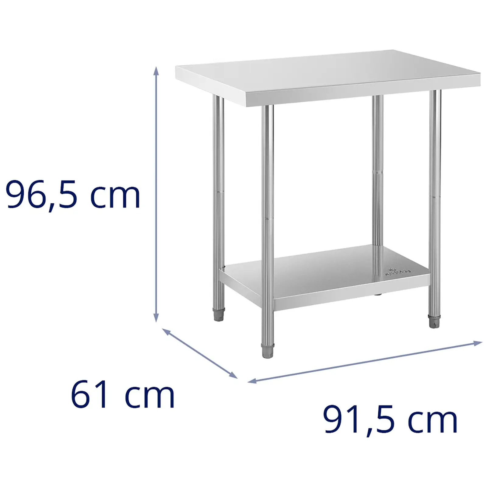 Pracovní stůl z ušlechtilé oceli - 91 x 61 cm - Royal Catering - nosnost 480 kg