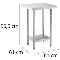 Pracovní stůl z ušlechtilé oceli - 61 x 61 cm - Royal Catering - nosnost 480 kg