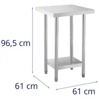 Nerūdijančio plieno darbo stalas - 61 x 61 cm - „Royal Catering“ - 480 kg keliamoji galia