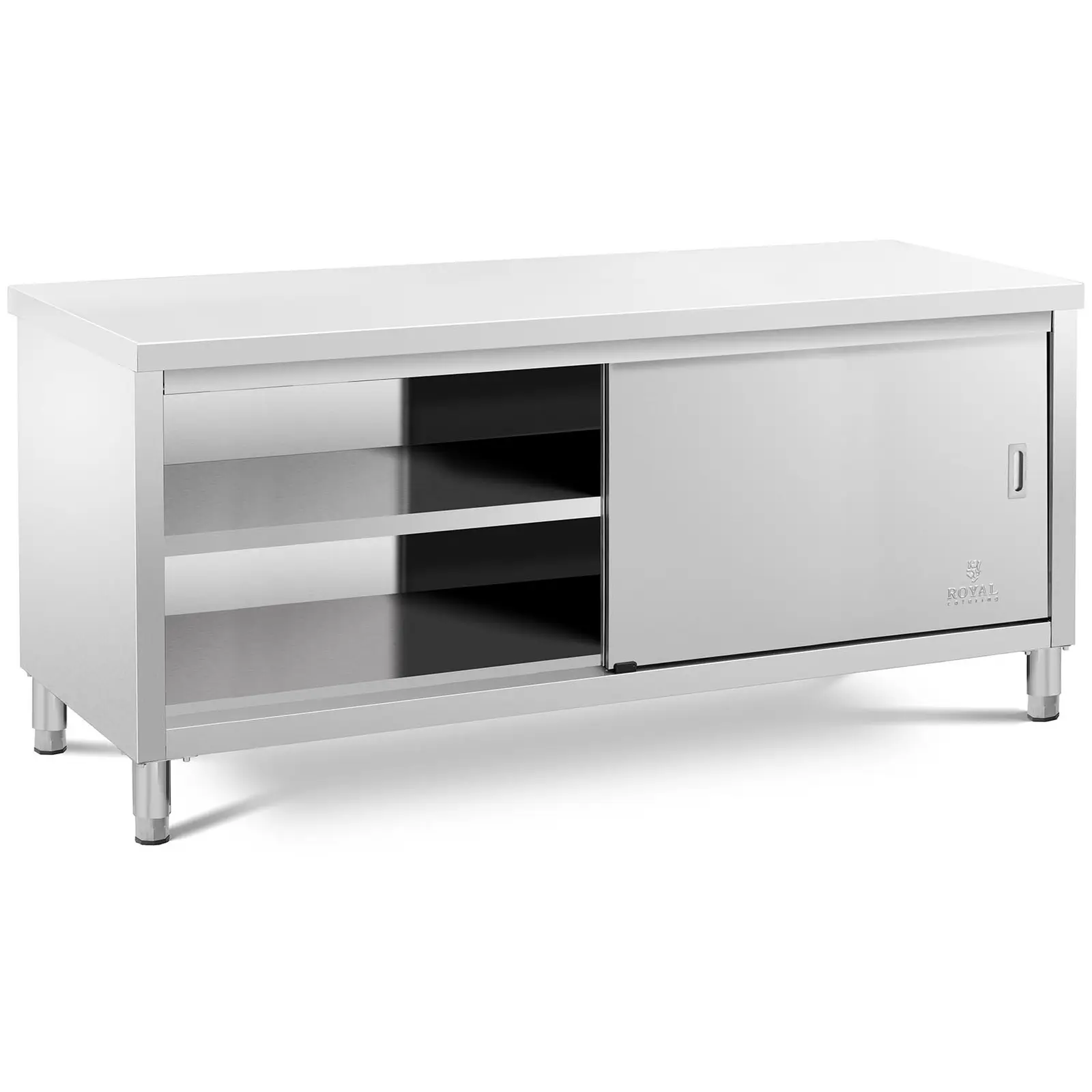 Tovar z druhej ruky Pracovná skrinka z nehrdzavejúcej ocele - 200 x 60 cm - nosnosť 600 kg