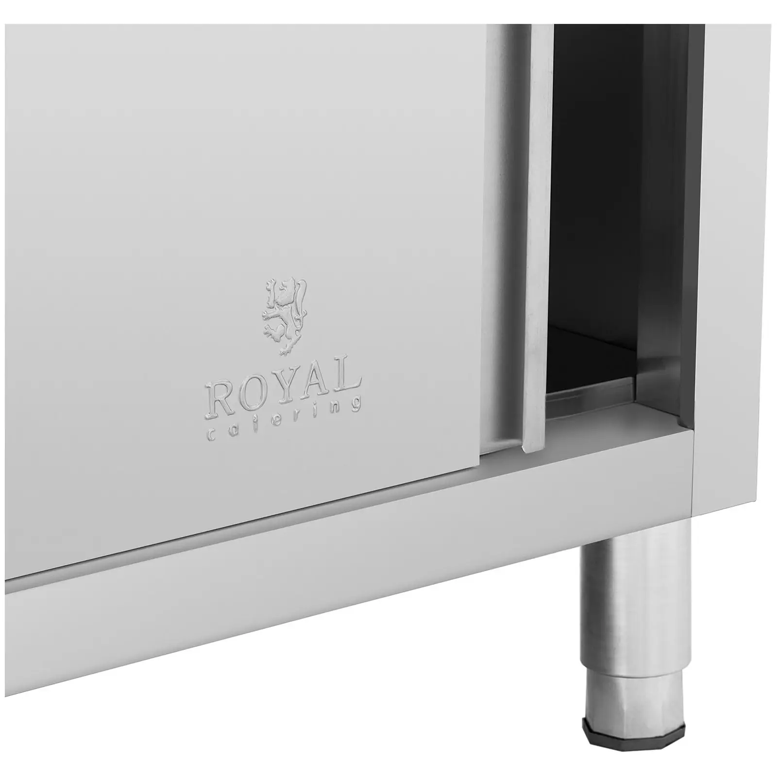 Pracovní skříň z ušlechtilé oceli – ECO - 200 x 60 cm - 600 kg - Royal Catering (Nastavitelná police: Ne)