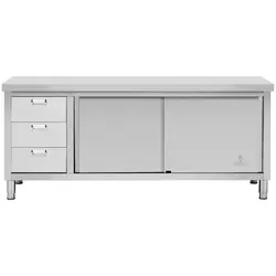 Work Cabinet - 200 x 60 x 85 cm - Royal Catering - 600 kg load capacity - 3 drawers