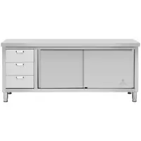 Work Cabinet - 200 x 60 x 85 cm - Royal Catering - 600 kg load capacity - 3 drawers