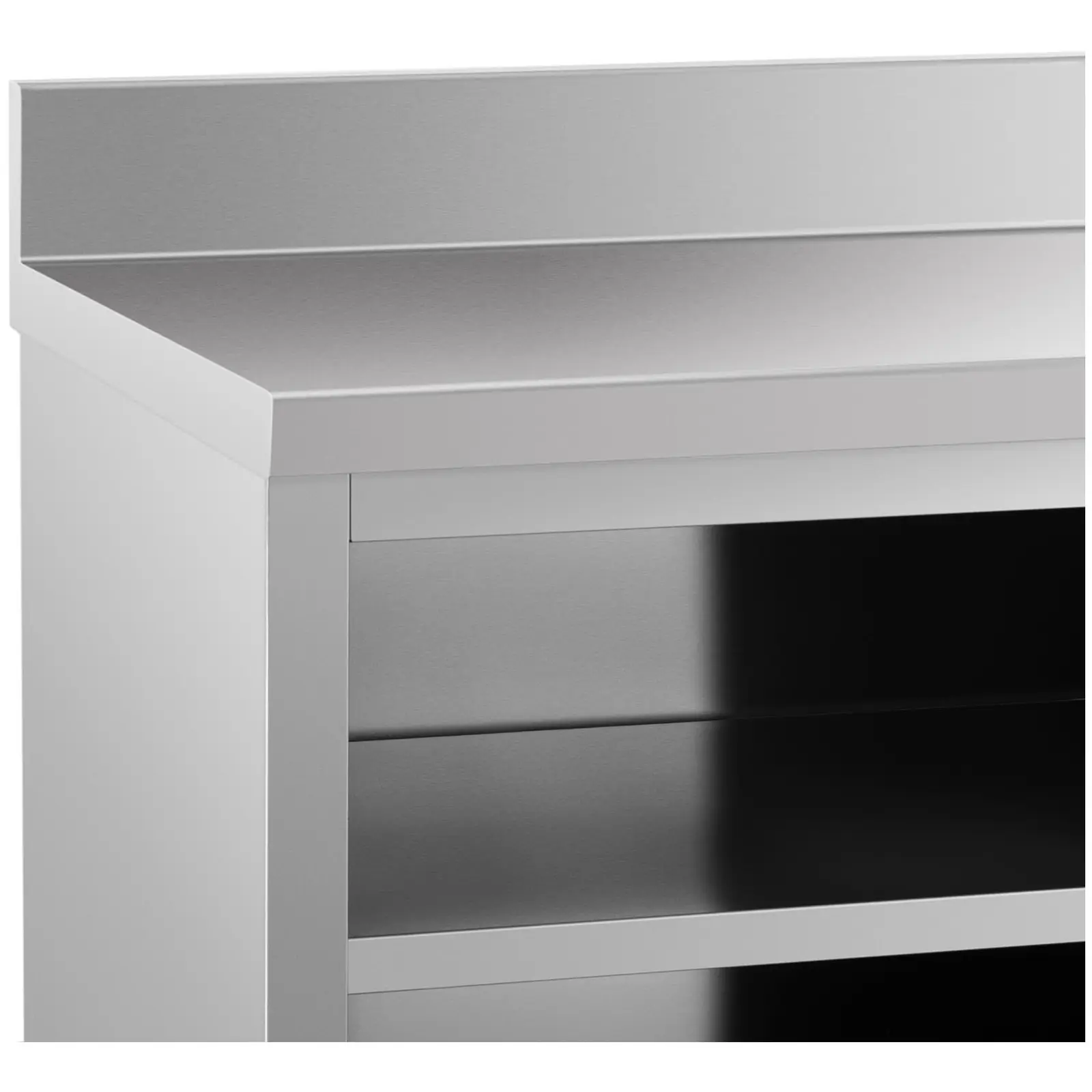 Meuble bas inox - ECO - 180 x 70 cm - 600 kg - Dosseret - Royal Catering (Epaisseur du plateau: 0.6 mm)