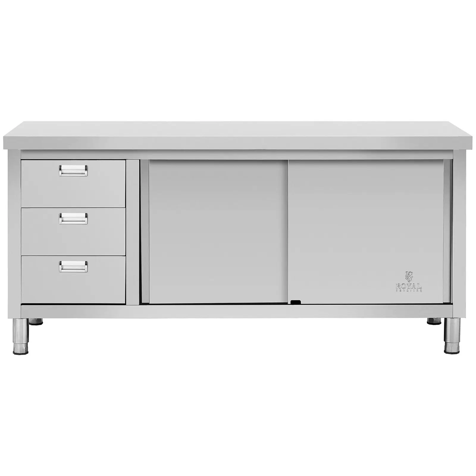 Work Cabinet - 180 x 70 x 85 cm - Royal Catering - 600 kg load capacity - 3 drawers