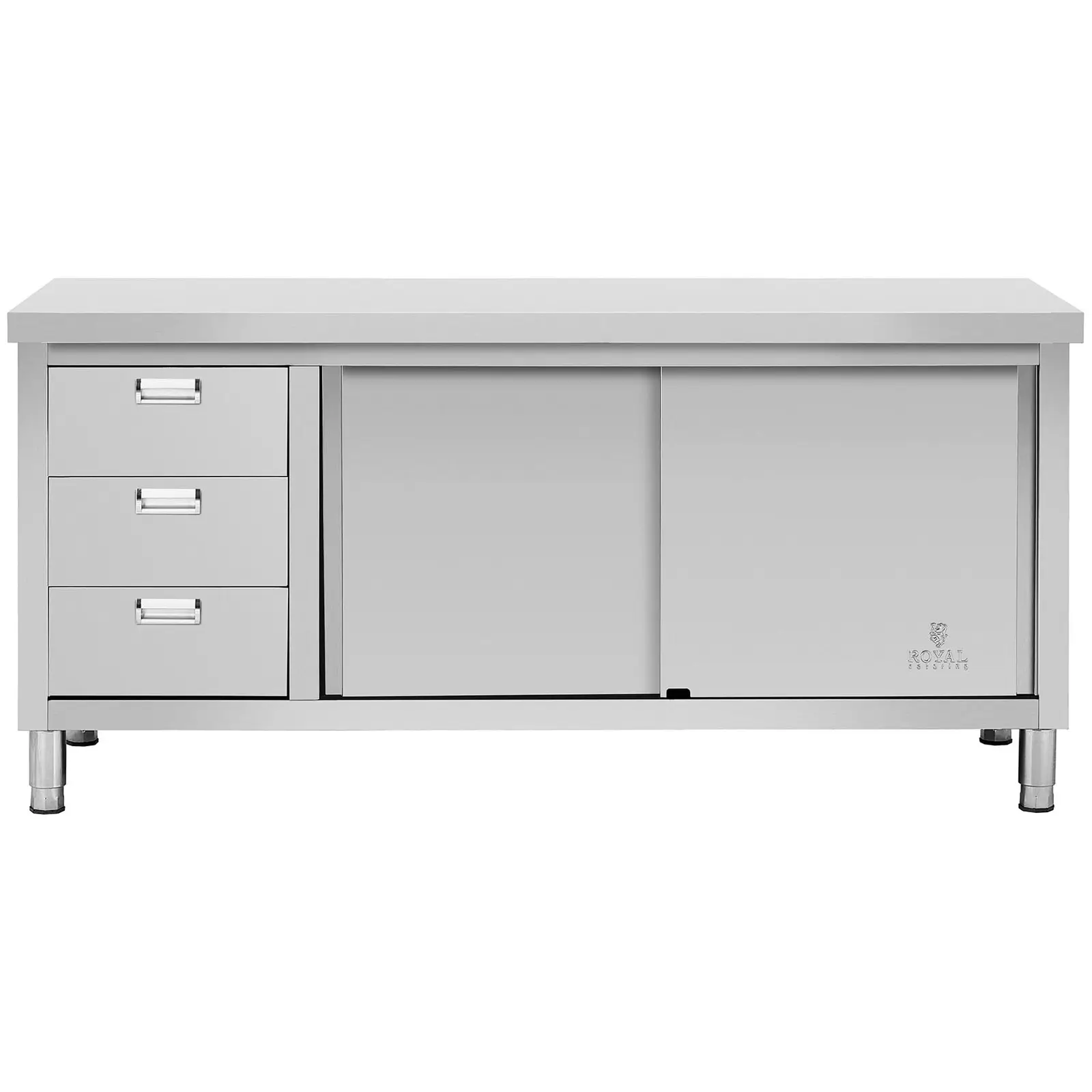 Mueble neutro - 180 x 70 x 85 cm - Royal Catering - 600 kg de capacidad 3 cajones