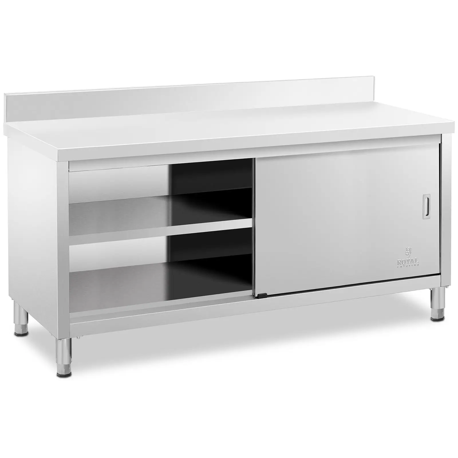 Pracovní skříň z ušlechtilé oceli - ECO - 180 x 60 cm - 600 kg - lemování - Royal Catering