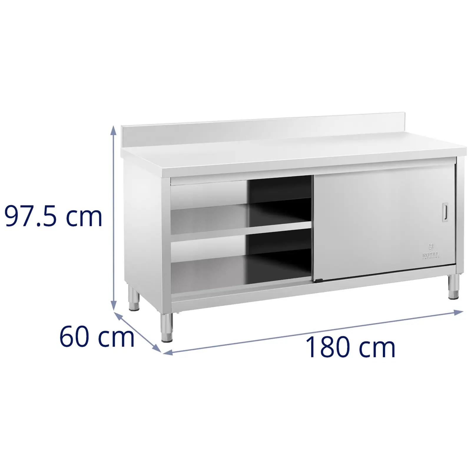 Work Cabinet - upstand - 180 x 60 cm - 600 kg load capacity