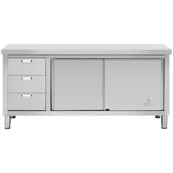 Work Cabinet - 180 x 60 x 85 cm - Royal Catering - 600 kg load capacity - 3 drawers