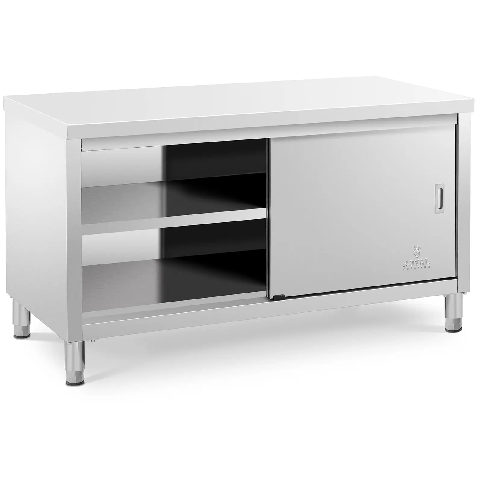 Stainless steel work cabinet - 150 x 70 x 85 cm - 600 kg Load capacity