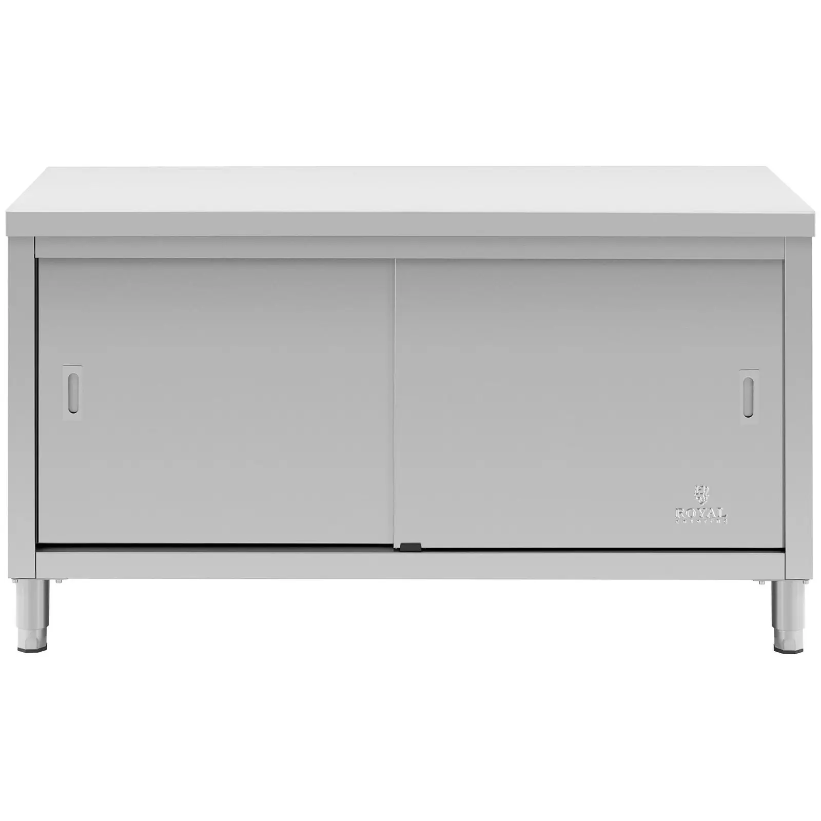 Meuble bas inox - ECO - 150 x 70 cm - 600 kg - Royal Catering (Epaisseur du plateau: 0.6 mm)