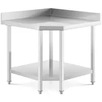 Stainless Steel Corner Table - 90 x 70 cm - 300 kg capacity