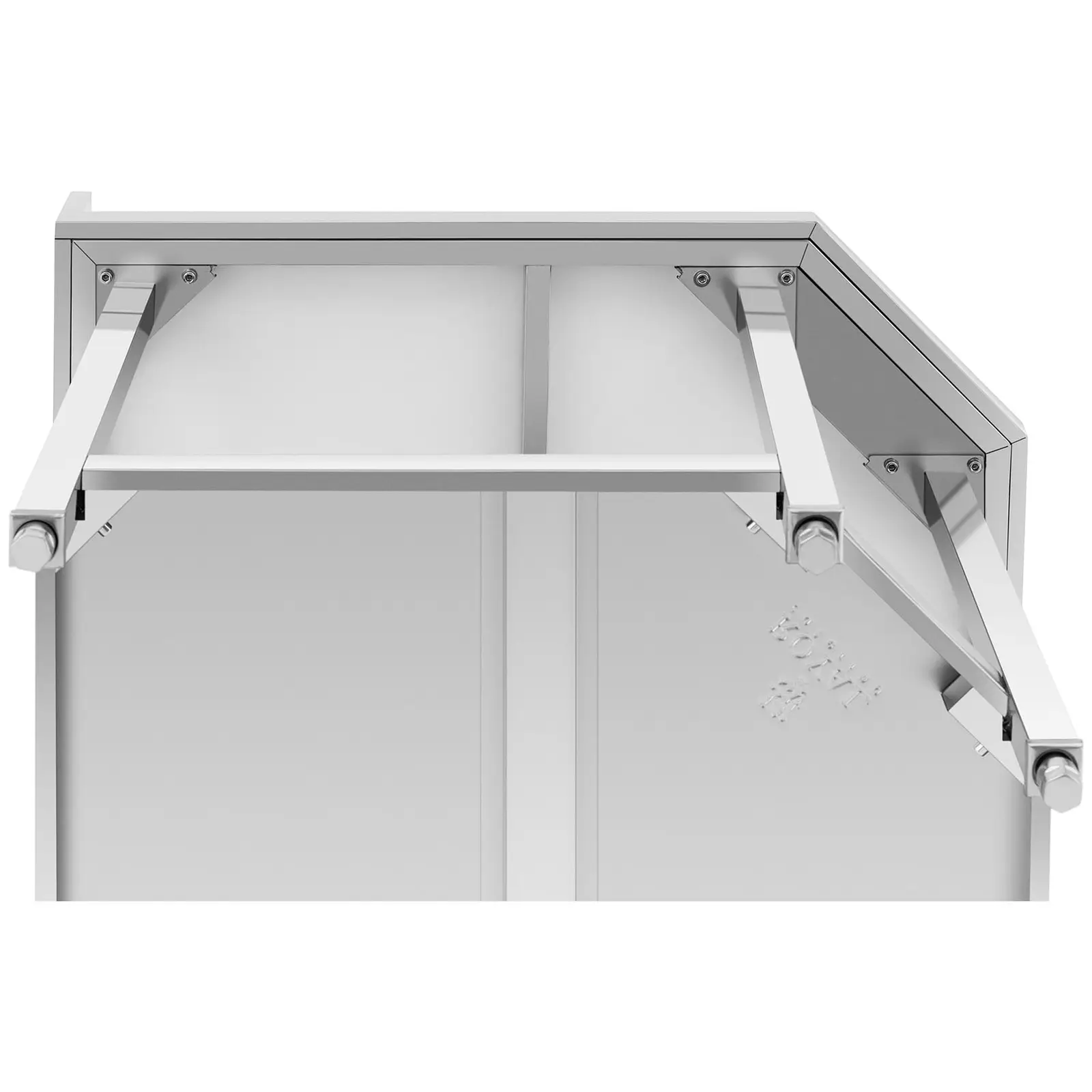 Table de travai en angle inox - ECO - 90 x 70 cm - 300 kg - Dosseret - Royal Catering (Nombre de tablettes: 2)