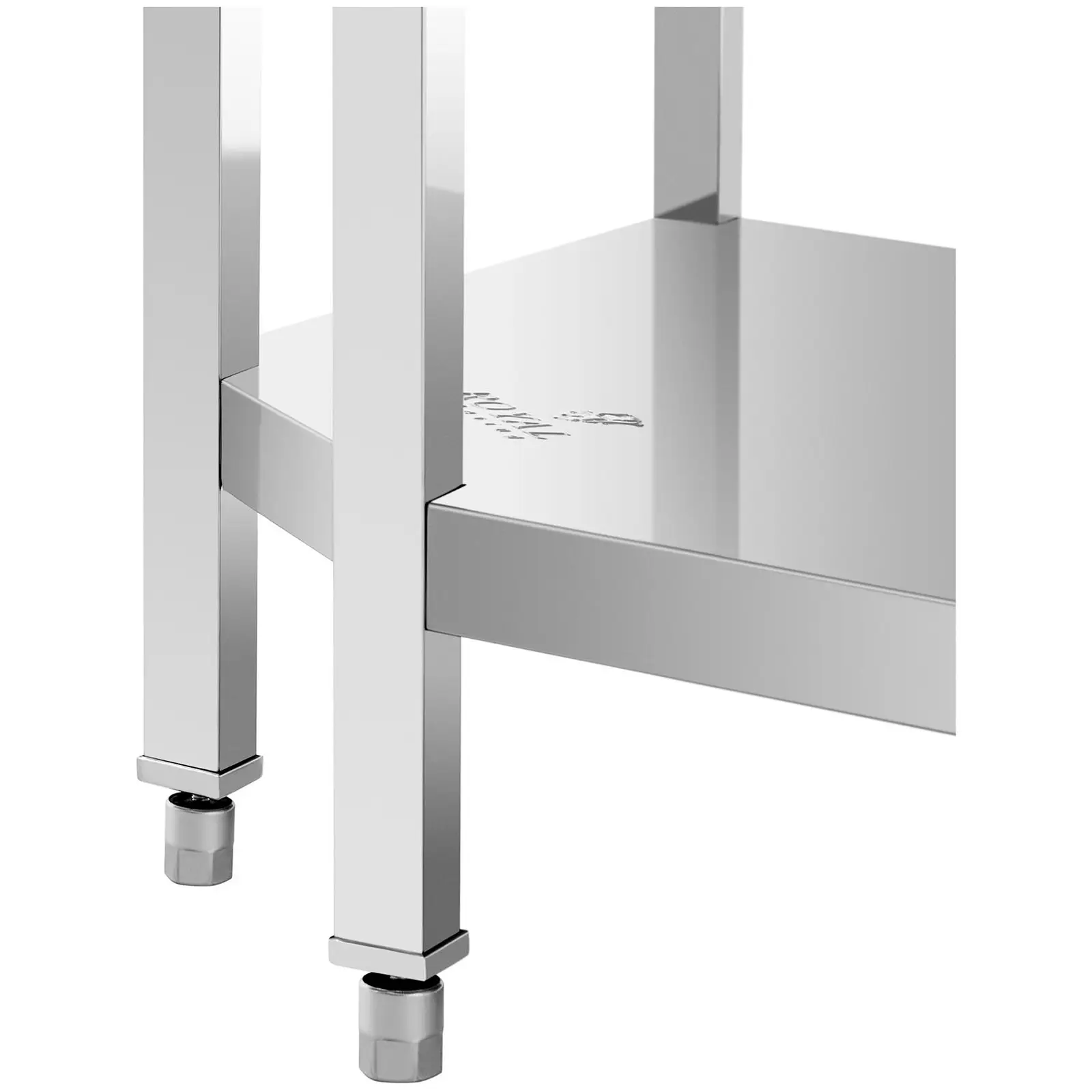 Table de travai en angle inox - ECO - 90 x 70 cm - 300 kg - Dosseret - Royal Catering (Charge max. étagère inférieure: 100 kg)