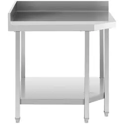 Kutni stol od nehrđajućeg čelika - 90 x 70 cm - nosivost 300 kg