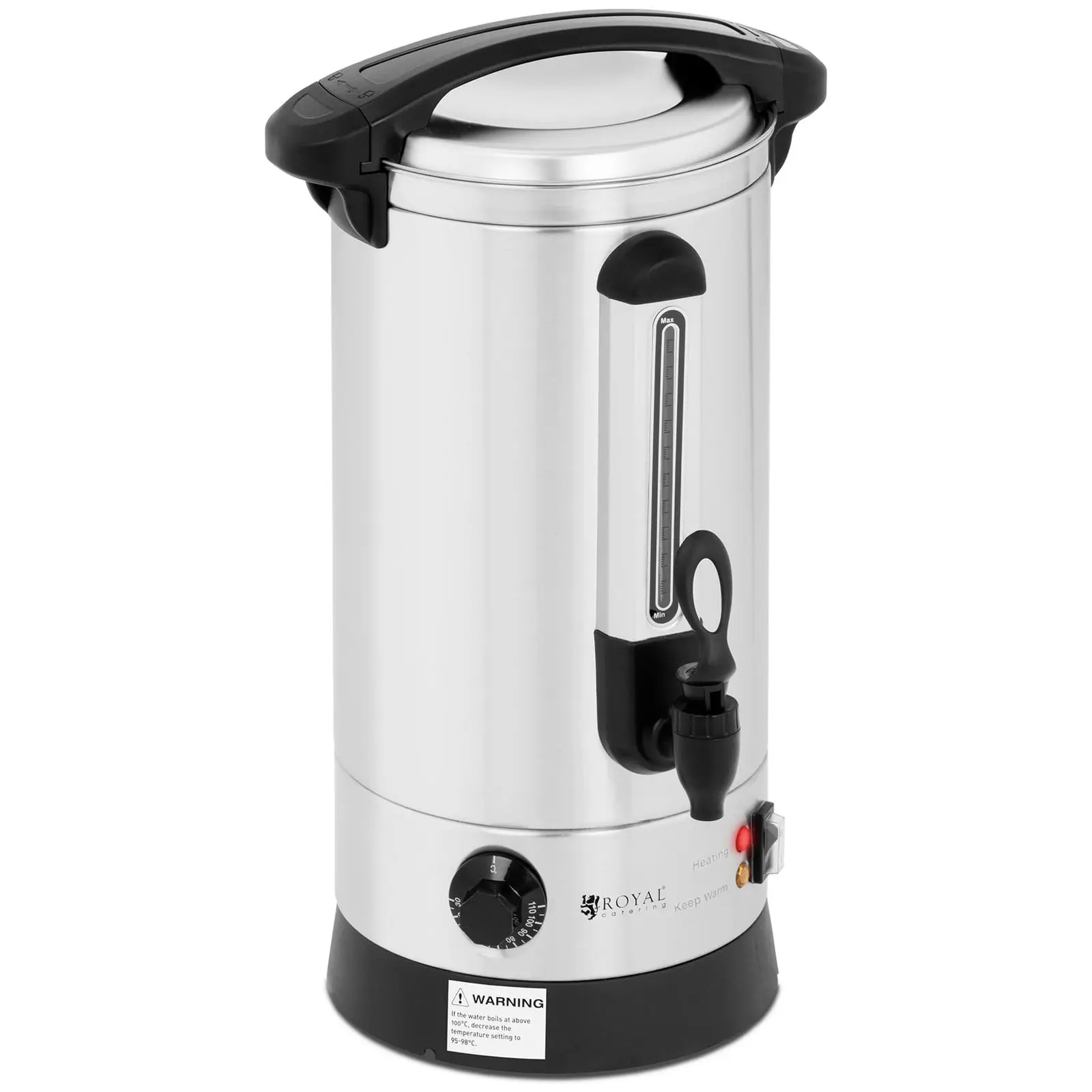 Chaleira para água quente - 8,7 l - 1500 W - aço inoxidável - de parede dupla