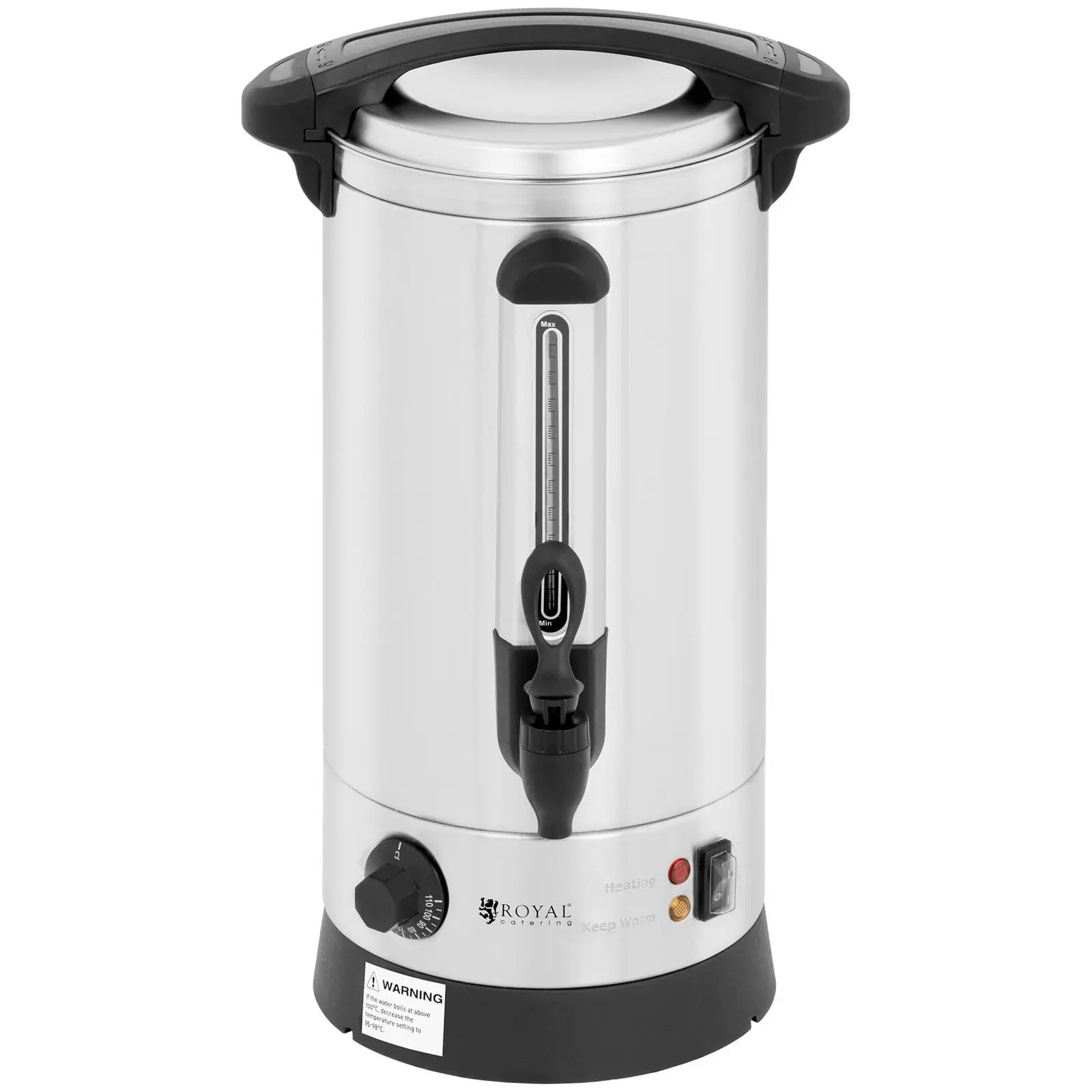 Chaleira para água quente - 8,7 l - 1500 W - aço inoxidável - de parede dupla