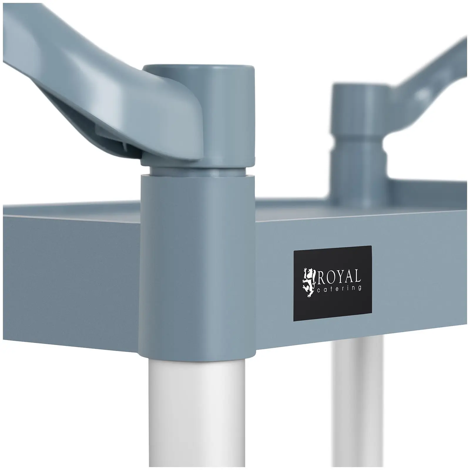 Chariot de service - 3 plateaux - 63 x 40 cm - 90 kg - Gris (Protection anticollision: Non)