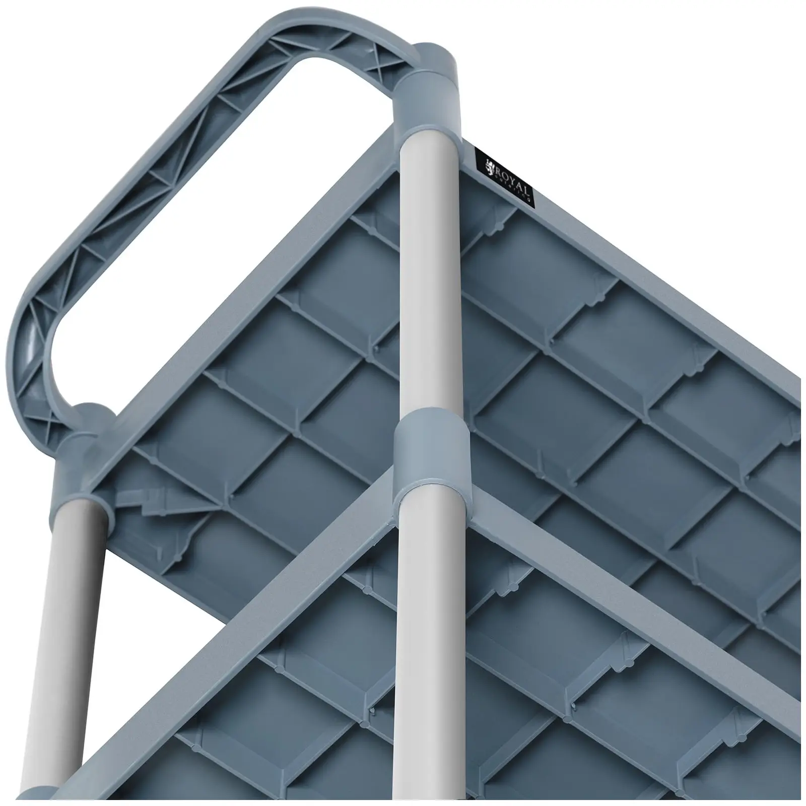 Chariot de service - 3 plateaux - 63 x 40 cm - 90 kg - Gris (Roulettes pivotantes: Oui)