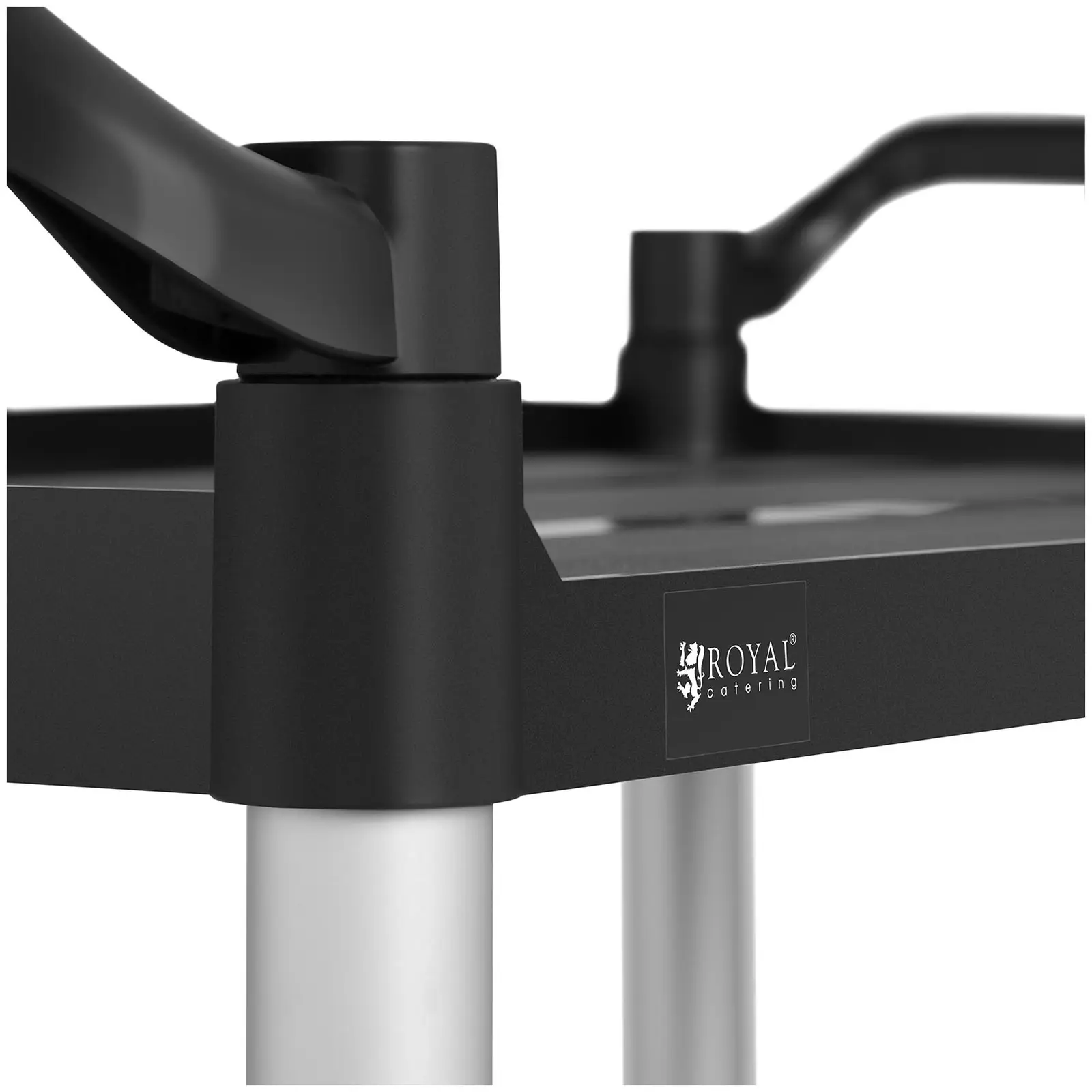 Chariot de service - 3 plateaux - 49 x 84,5 cm - 90 kg - Noir (Protection anticollision: Non)
