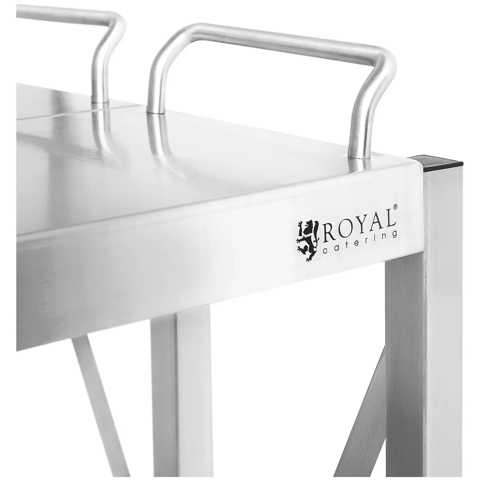 Servírovací vozík - ušlechtilá ocel - 3 police - 90 kg - 40 x 58 cm - skládací (Počet brzd: 2)
