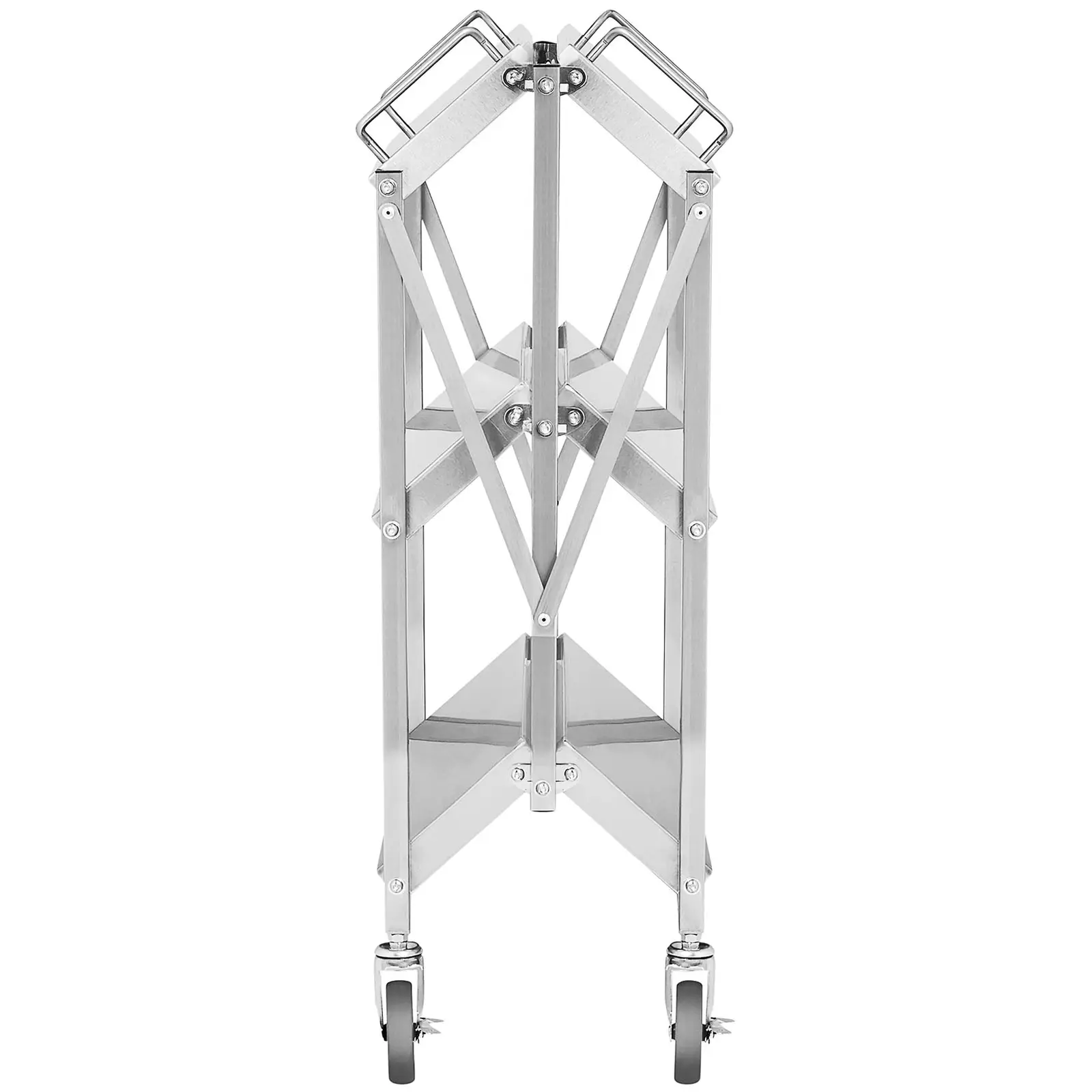 Sammenklappeligt rullebord - rustfrit stål - 3 bordplader - 90 kg - 40 x 58 cm