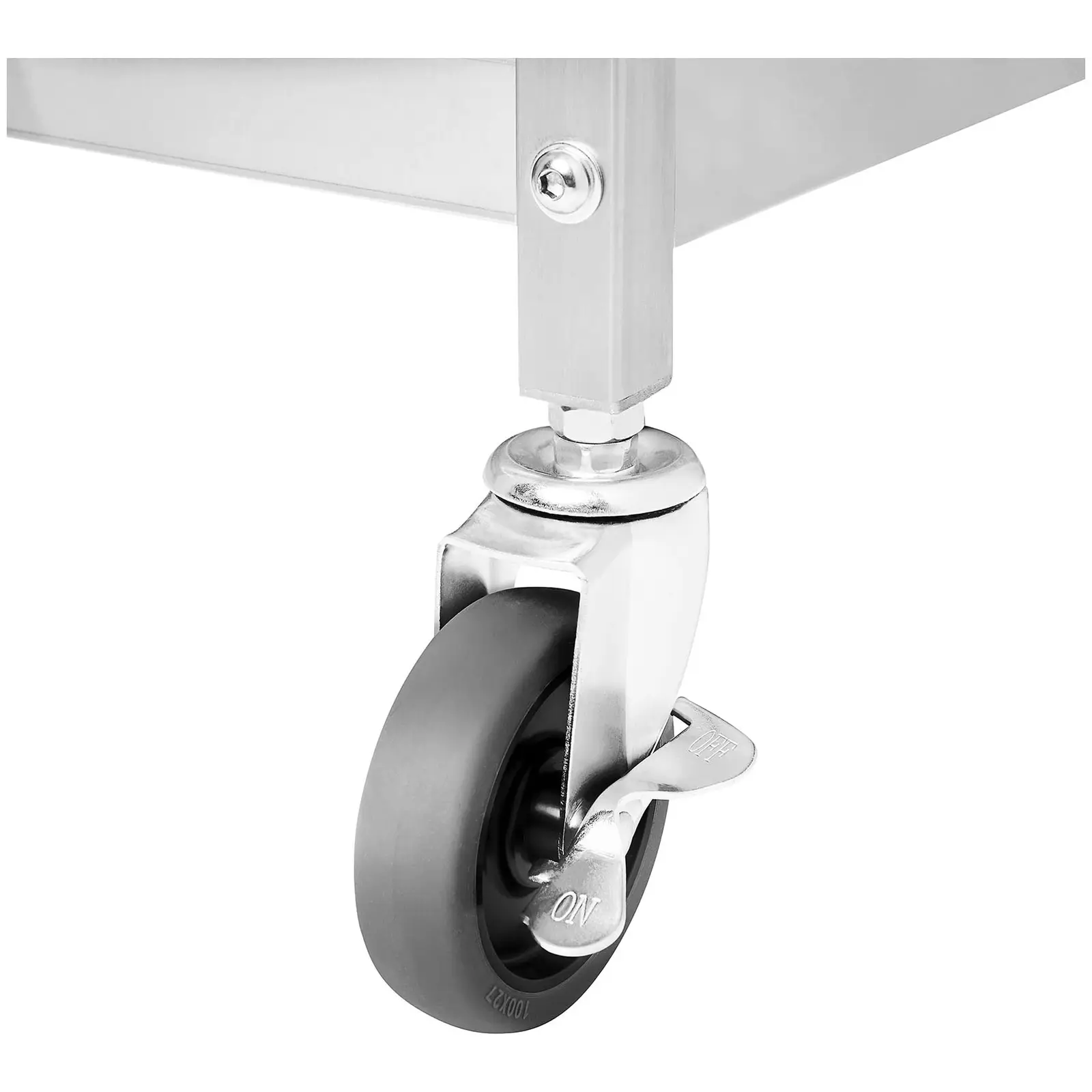 Servírovací vozík - ušlechtilá ocel - 3 police - 90 kg - 40 x 58 cm - skládací (Kolečka otočná o 360°: Ano)