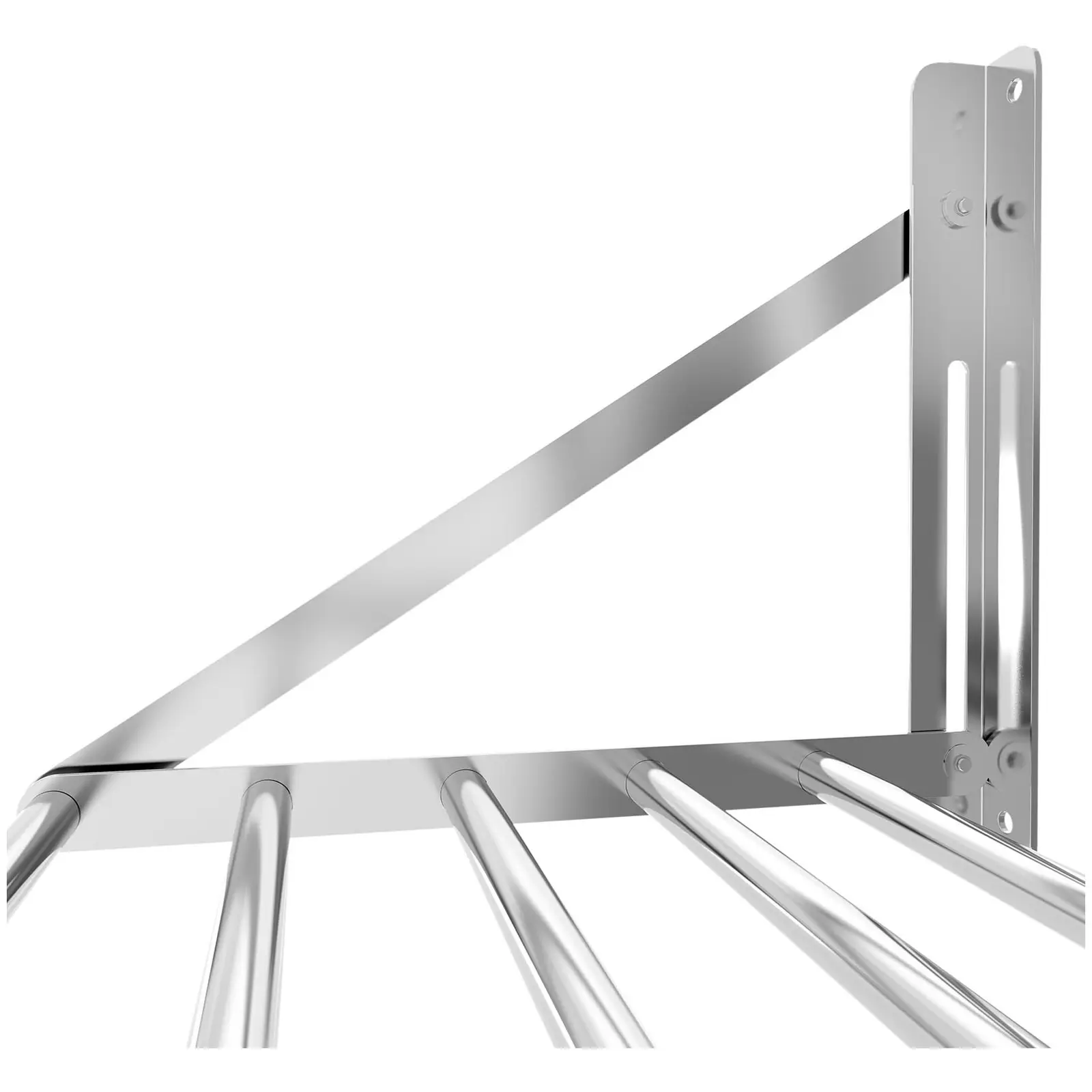 Wandbord - klappbar - Stangendesign - 120 x 45 cm - 40 kg - Edelstahl