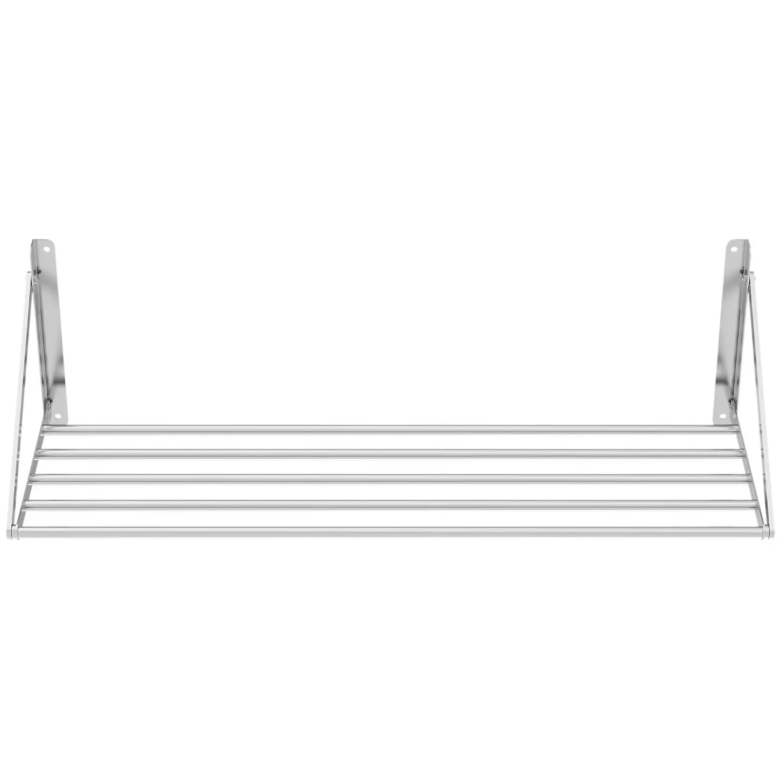 Nástěnná police - skládací - tyčový design - 120 x 45 cm - 40 kg - ušlechtilá ocel (Materiál: Ušlechtilá ocel)