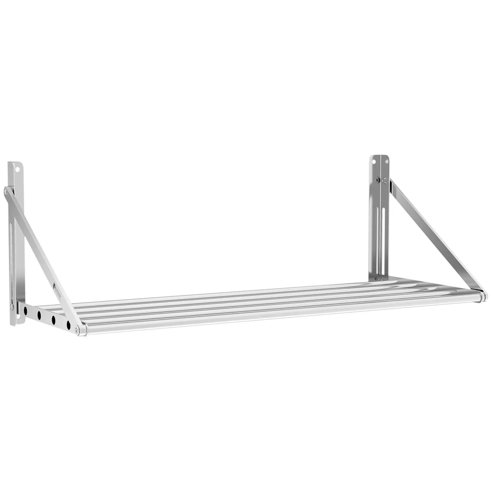 Fällbar vägghylla - Stänger - 100 x 45 cm - 40 kg - Rostfritt stål