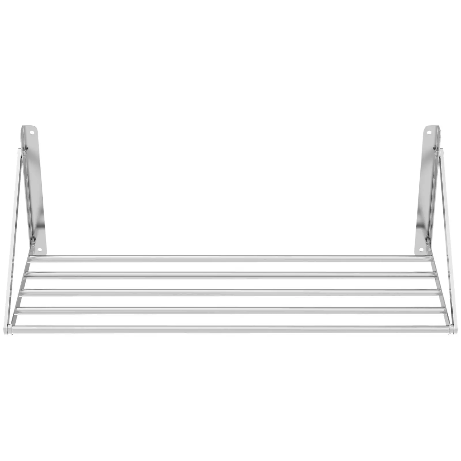 Nástěnná police - skládací - tyčový design - 100 x 45 cm - 40 kg - ušlechtilá ocel (Materiál: Ušlechtilá ocel)