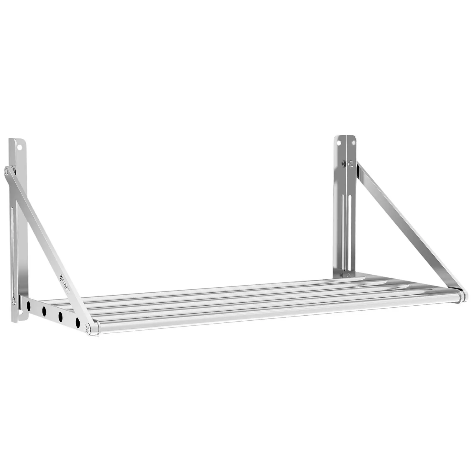 Fällbar vägghylla - Stänger - 80 x 45 cm - 40 kg - Rostfritt stål