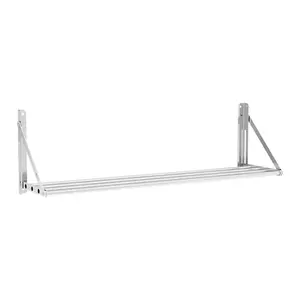Wall Shelf - folding - tube style - 120 x 30 cm - 40 kg - stainless steel