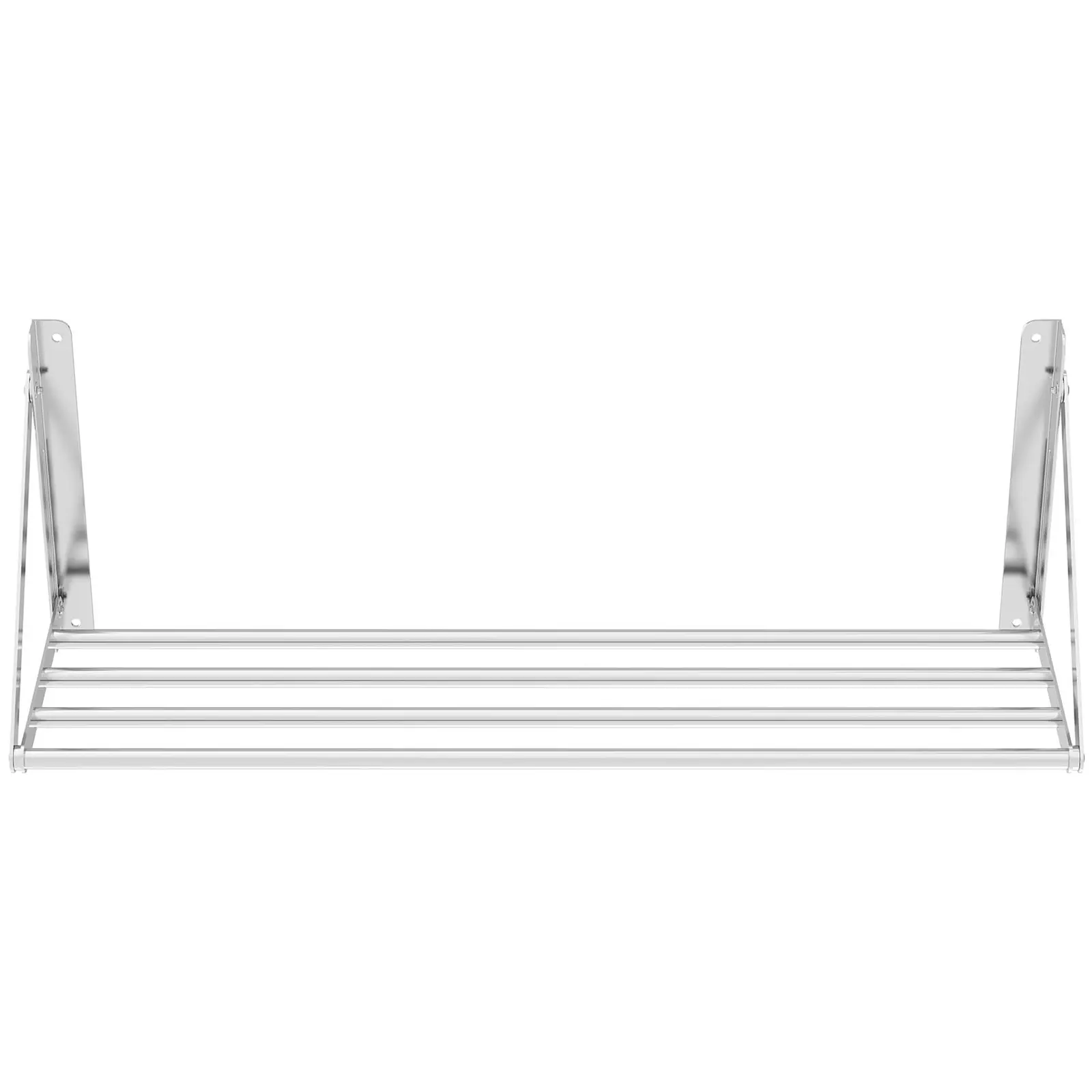 Nástěnná police - skládací - tyčový design - 100 x 30 cm - 40 kg - ušlechtilá ocel (Materiál: Ušlechtilá ocel)