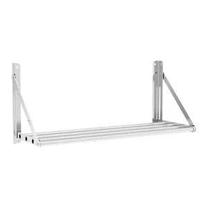 Fällbar vägghylla - Stänger - 80 x 30 cm - 40 kg - Rostfritt stål