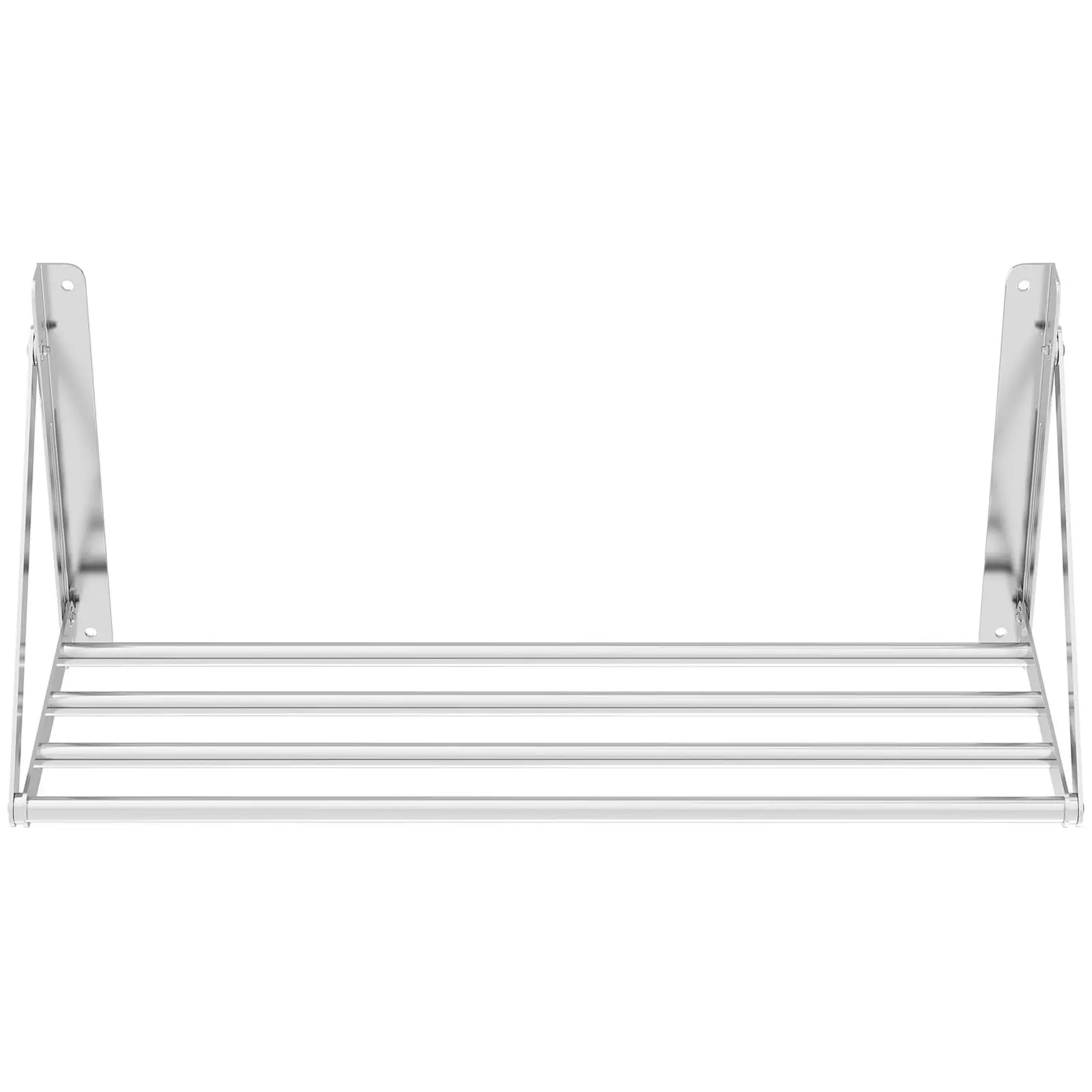 Nástěnná police - skládací - tyčový design - 80 x 30 cm - 40 kg - ušlechtilá ocel (Materiál: Ušlechtilá ocel)