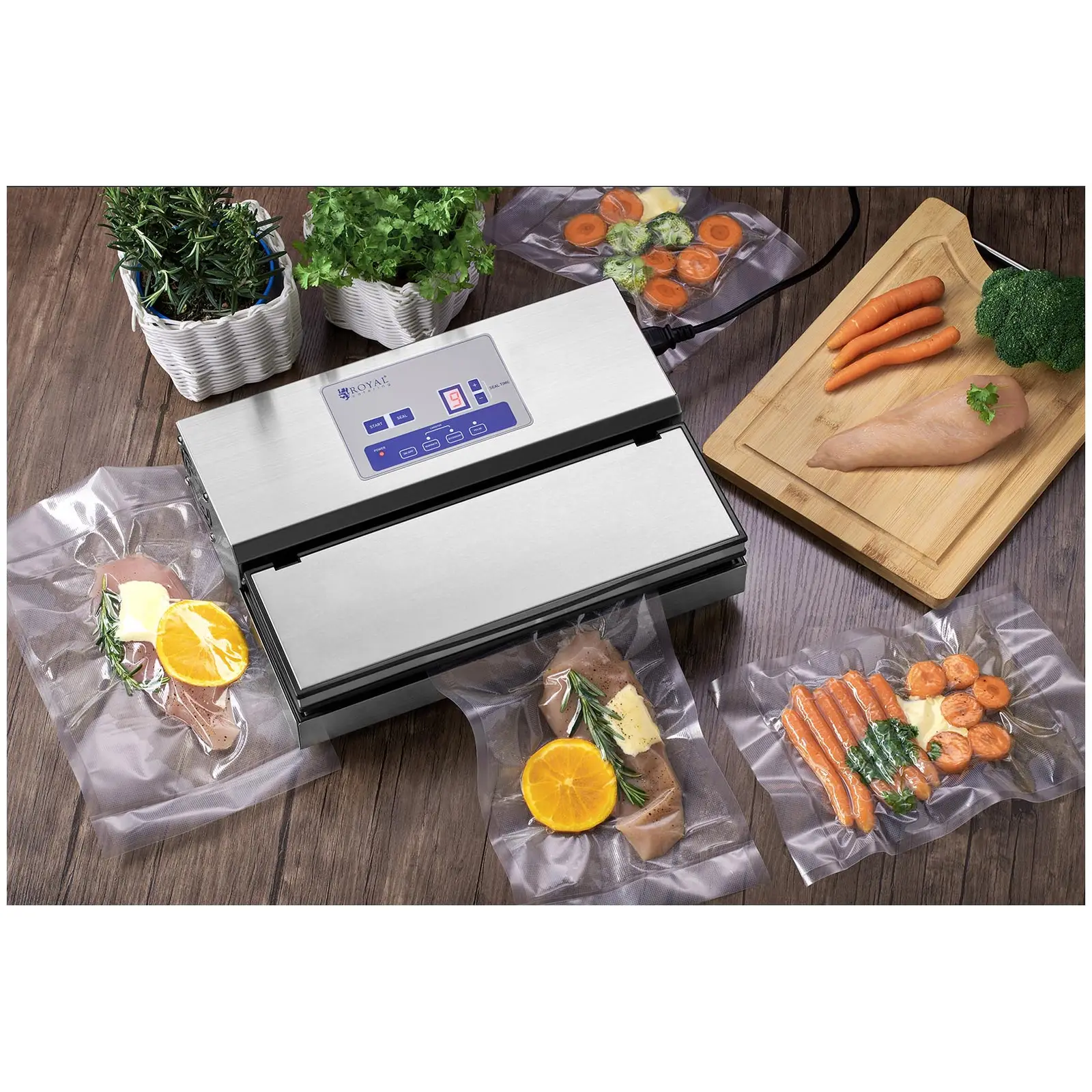 Macchina sottovuoto per alimenti - 440 W - Sigilla sachetti fino a 31 cm - Acciaio inox