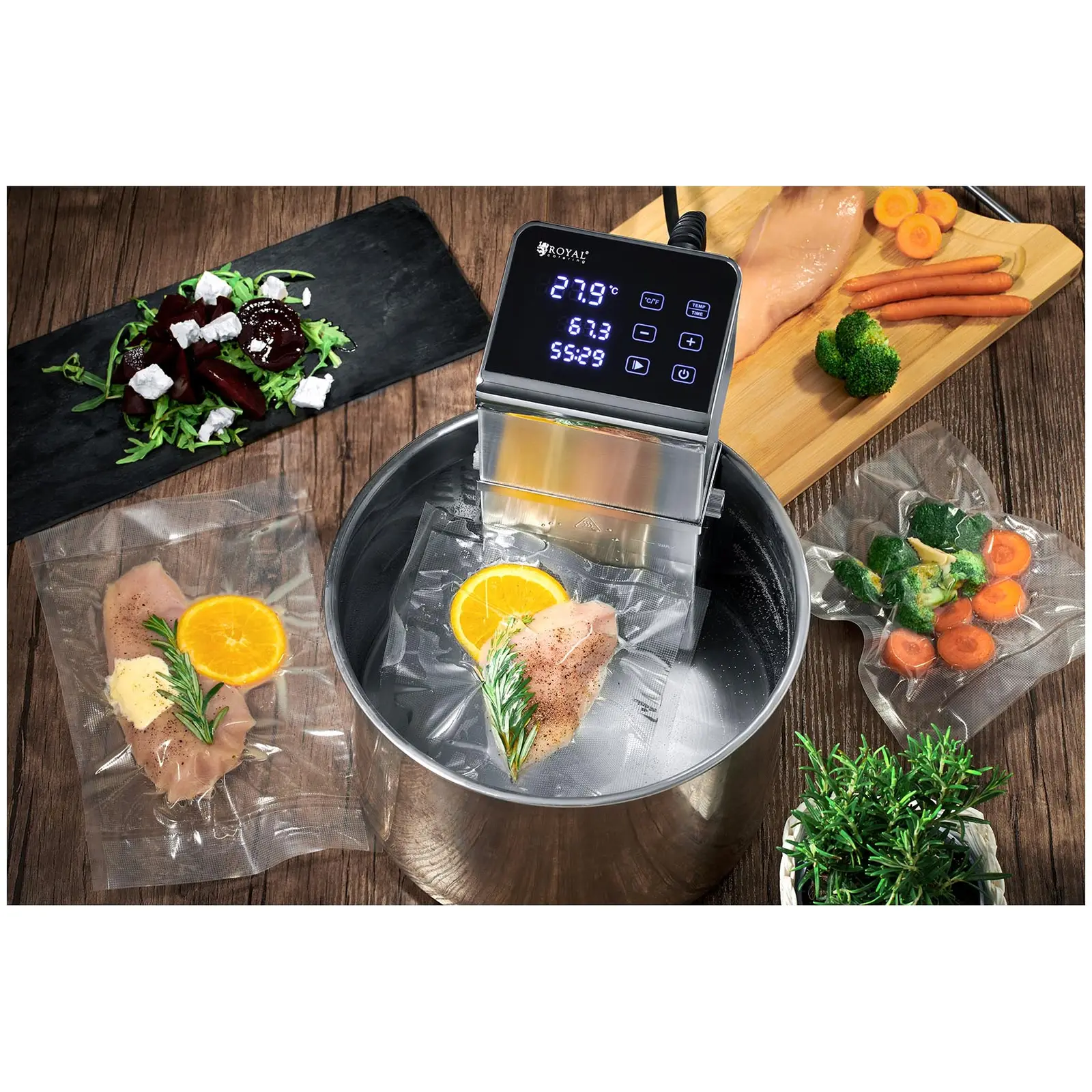 Sous-vide tyčový vařič - 2 300 W - 80 L (Materiál: Ocel)