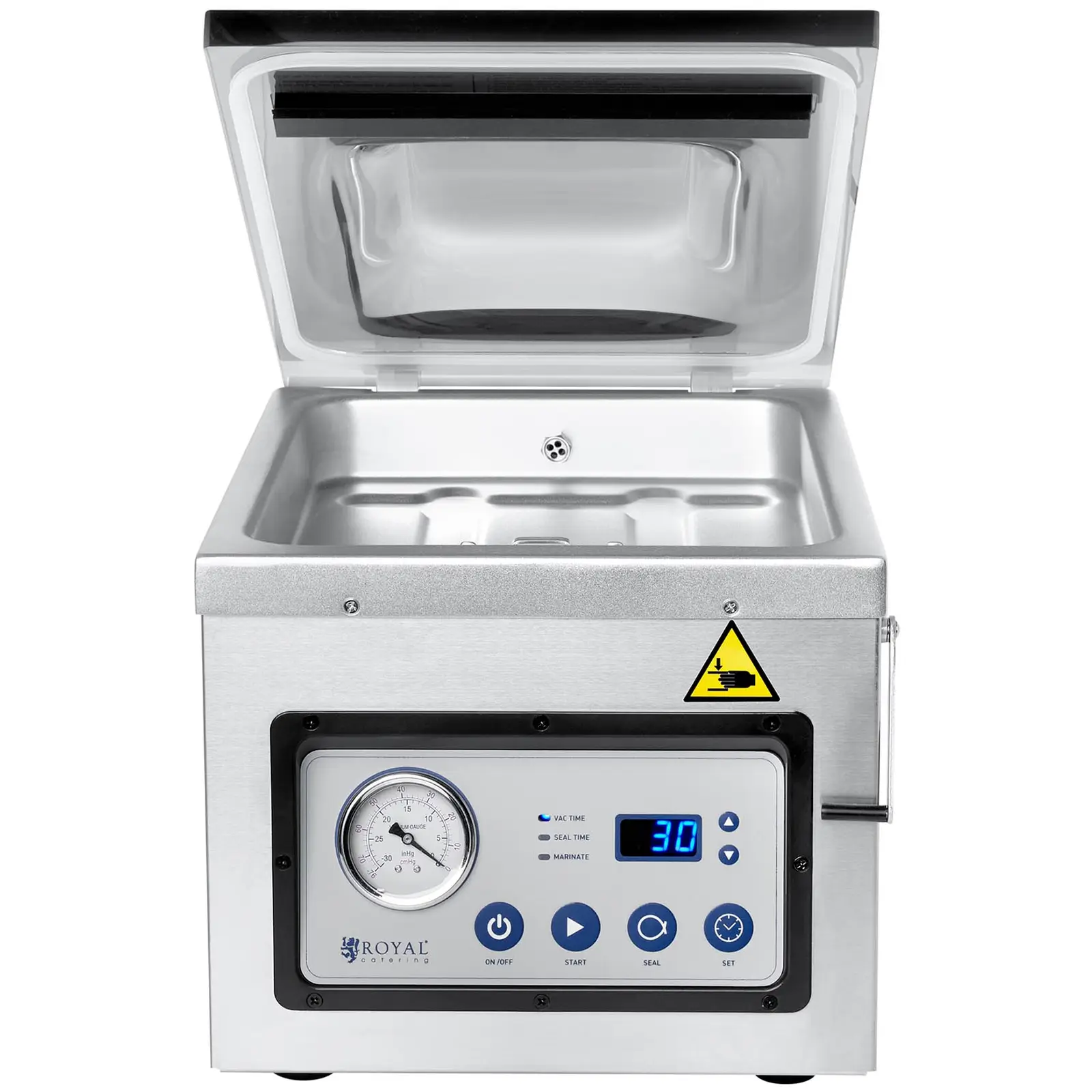 Vakuum pakkemaskin - posebredde: 26 cm - Royal Catering - 16 L/min - 0,9 bar (Materiale: Stål)