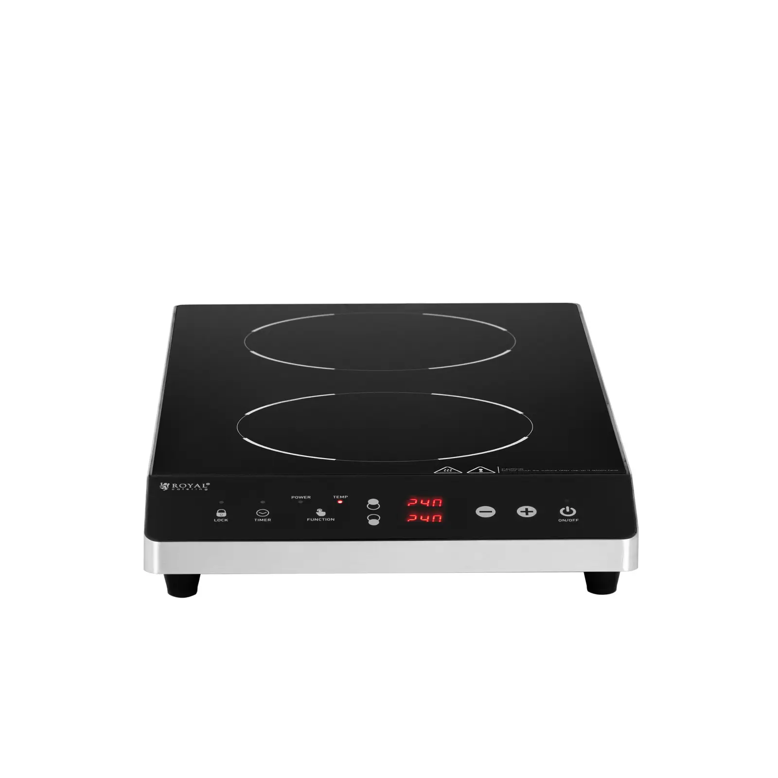 Induktionsplatte - 3500 W - 2 x 22 cm - 240 °C - Timer - Royal Catering