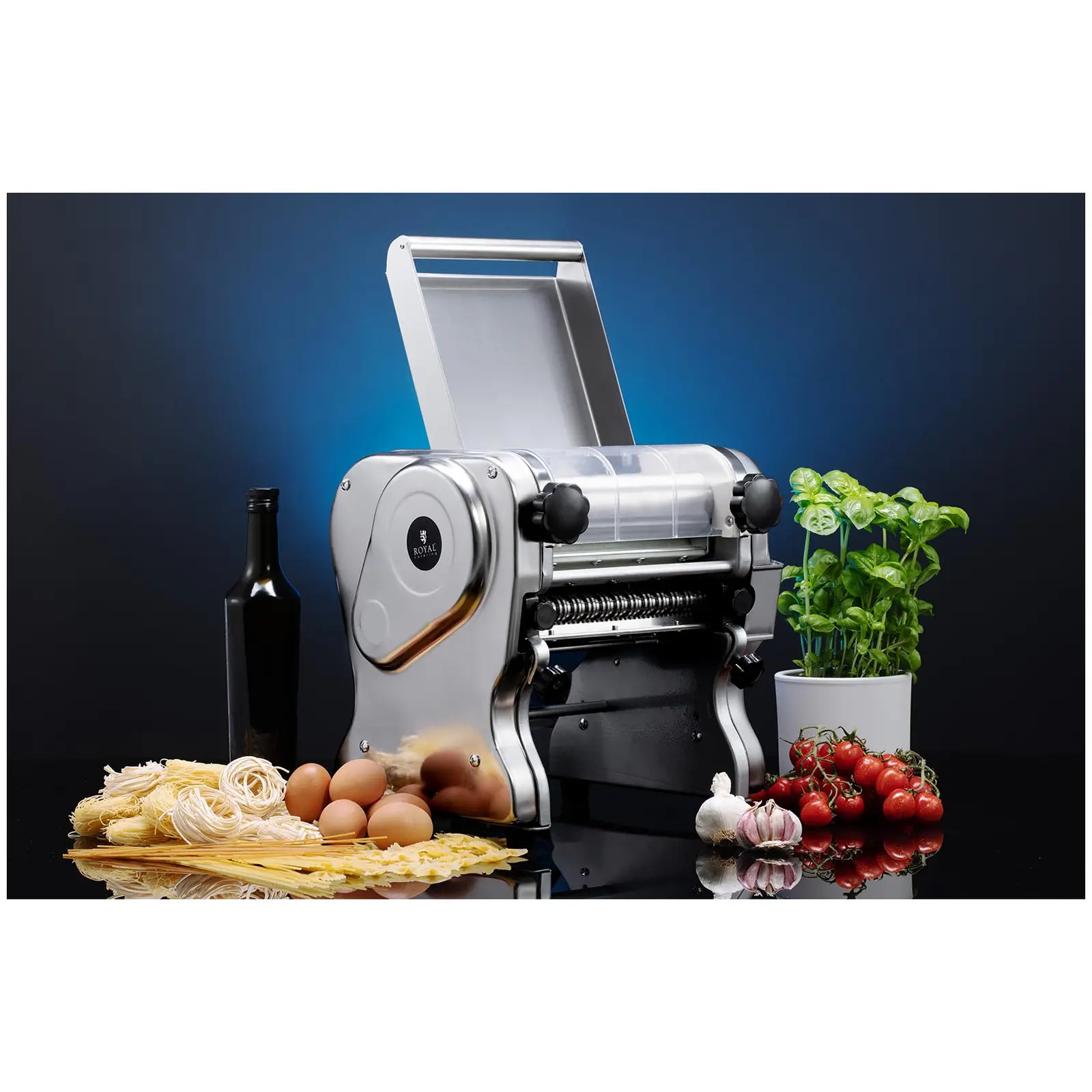 Machine à pâtes électrique - 22 cm - 1 à 14 mm (Couleur(s): Argenté)