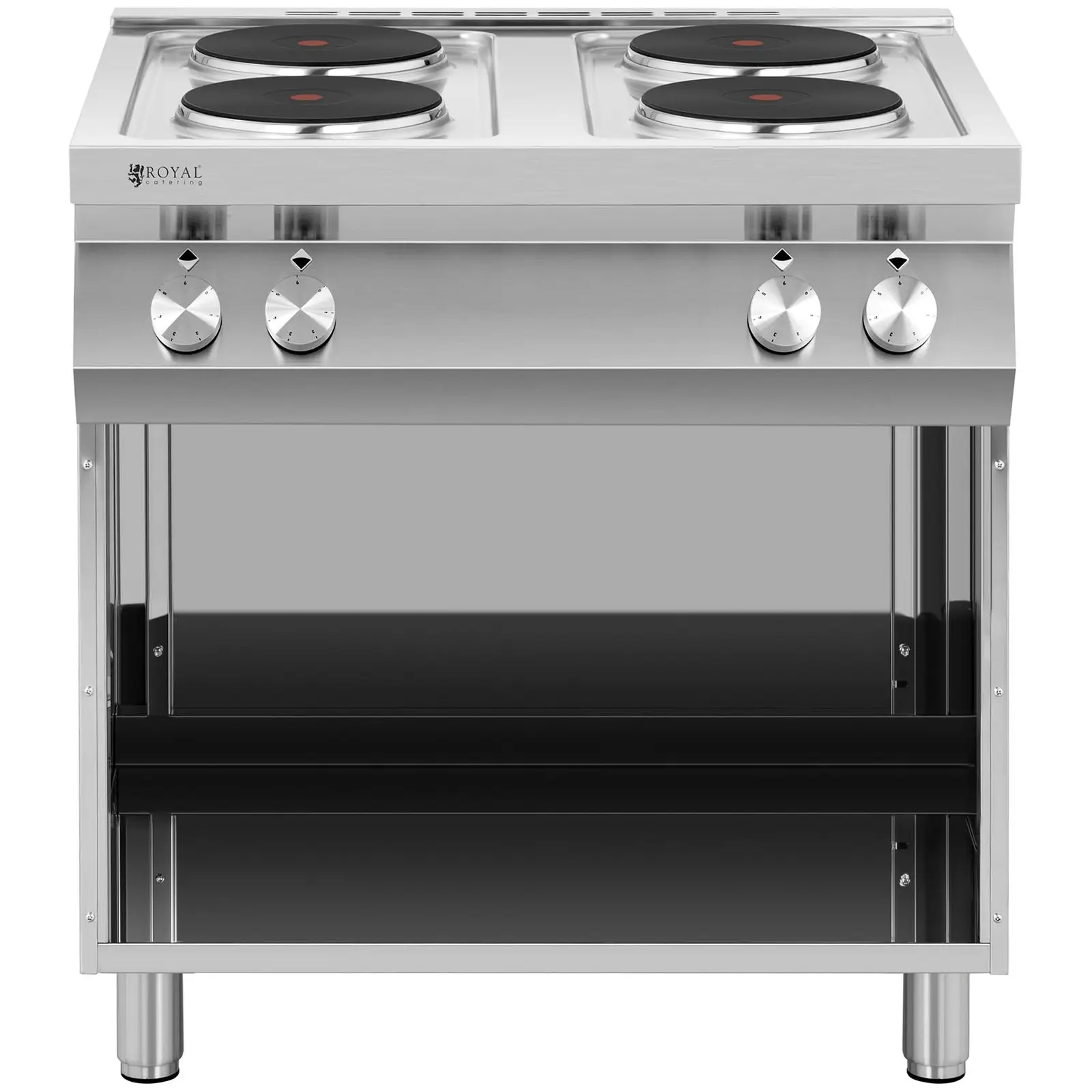 Gastro elektrický sporák - 10 400 W - 4 desky - spodní skříňka (Výkon [W]: 10400)