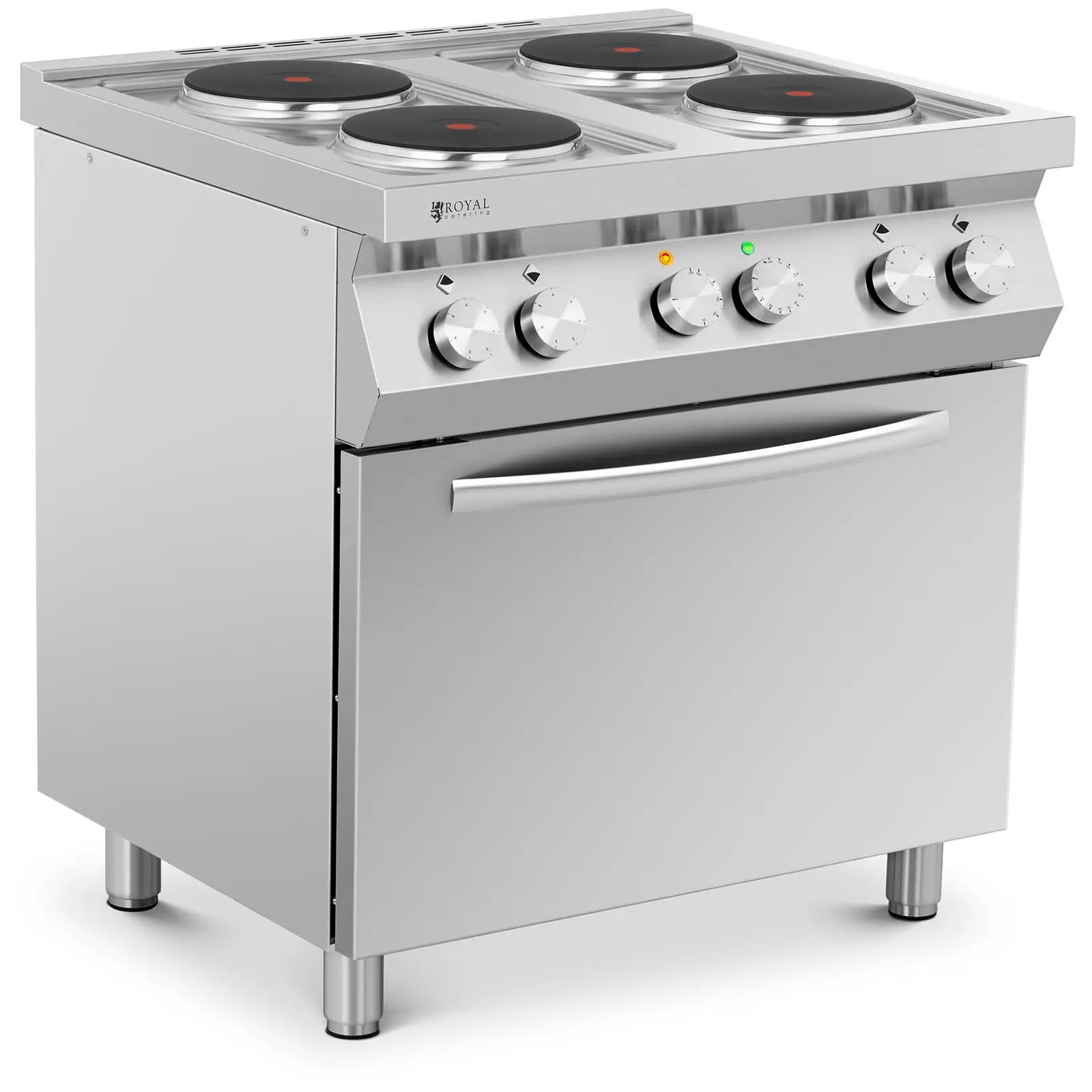 Cuisinière électrique avec plaque de cuisson - 13 400 W - 4 feux - Chaleur tournante