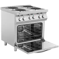 Cuisinière électrique avec plaque de cuisson - 13 400 W - 4 feux - Chaleur tournante