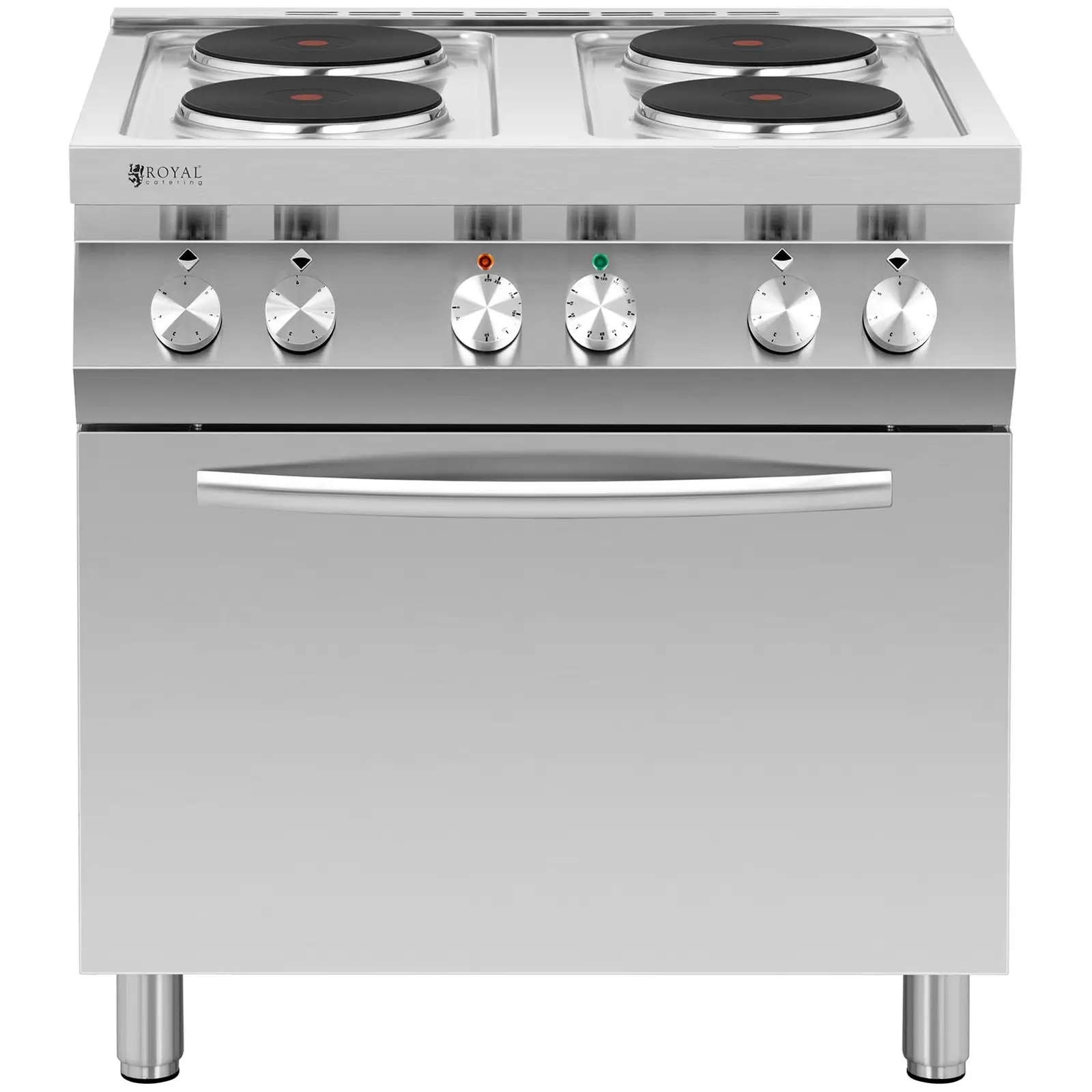 Cuisinière électrique avec plaque de cuisson - 13 400 W - 4 feux - Chaleur tournante (Capacité – plaque(s) à pâtisserie: 4)