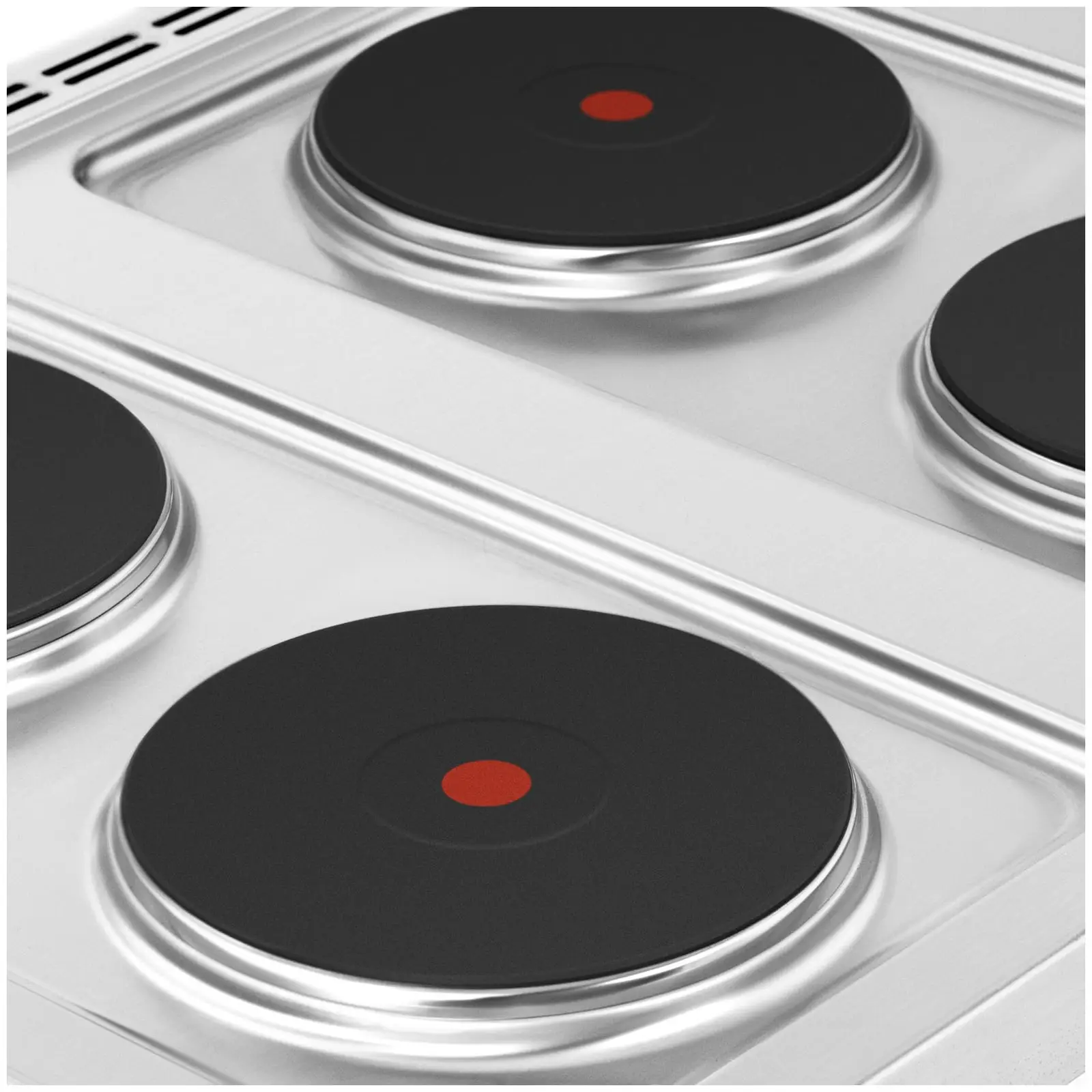 Plaque de cuisson électrique - 10 400 W - 4 feux (Couleur(s): Argenté)
